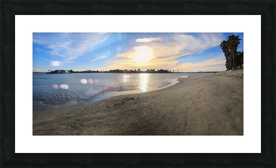 Panoramic San Diego Sunset on the Beach  Picture Frame print