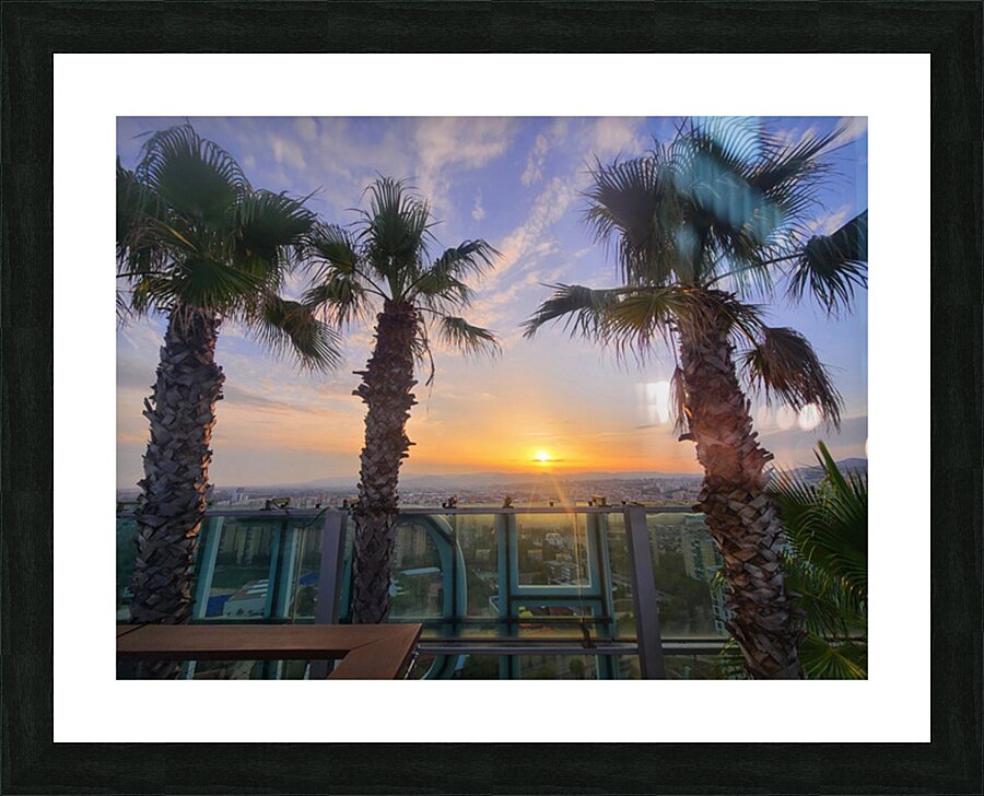 Palm Witnesses of the Falling Sun Picture Frame print