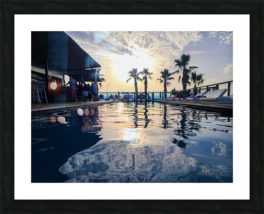Velvet Pool Burning Sky Picture Frame print