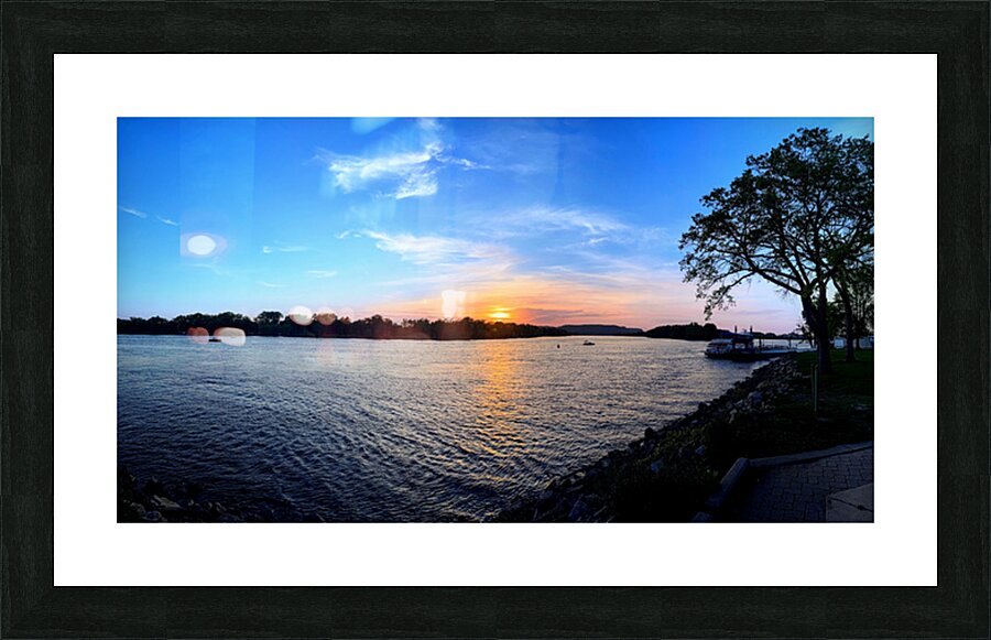 “When the River Dreams” Sunsets in La Crosse Panoramic 1 Picture Frame print