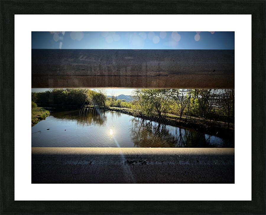 Spider Web on Bridge at Sunrise – Nature Framed in Stillness 2 Picture Frame print