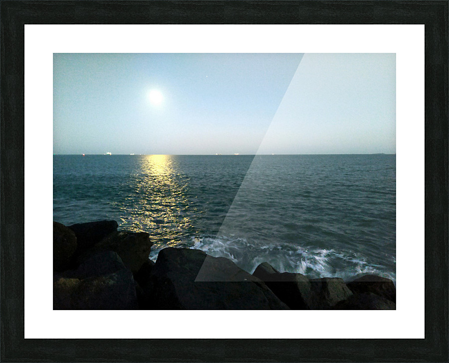 Reflections of the Moon at Poolbeg 2 Picture Frame print