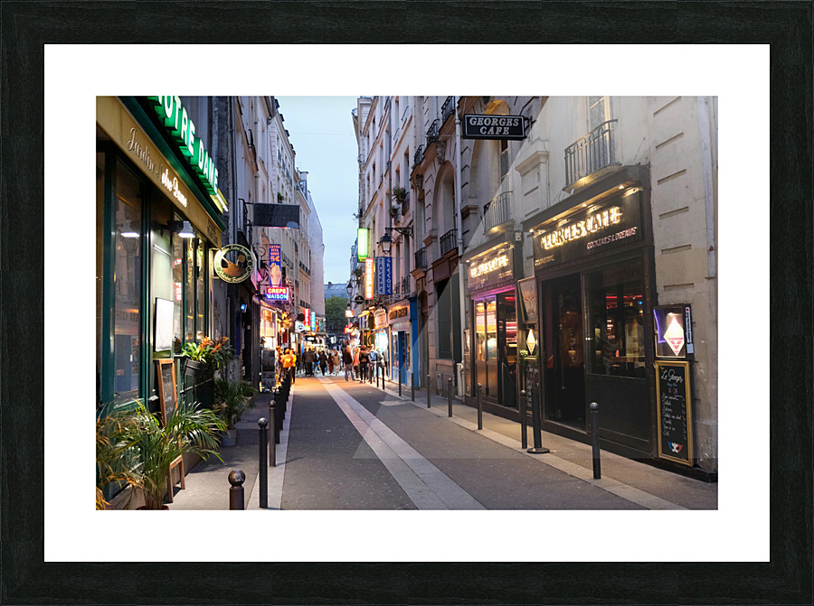 Streets of Paris -- Night Life  Picture Frame print