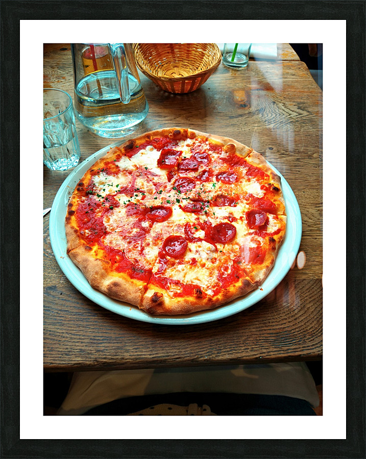 Pepperoni Pizza Pie Portrait Picture Frame print