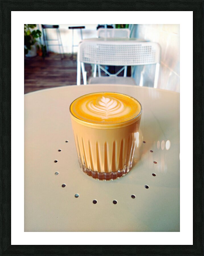 Never Too Latte Picture Frame print
