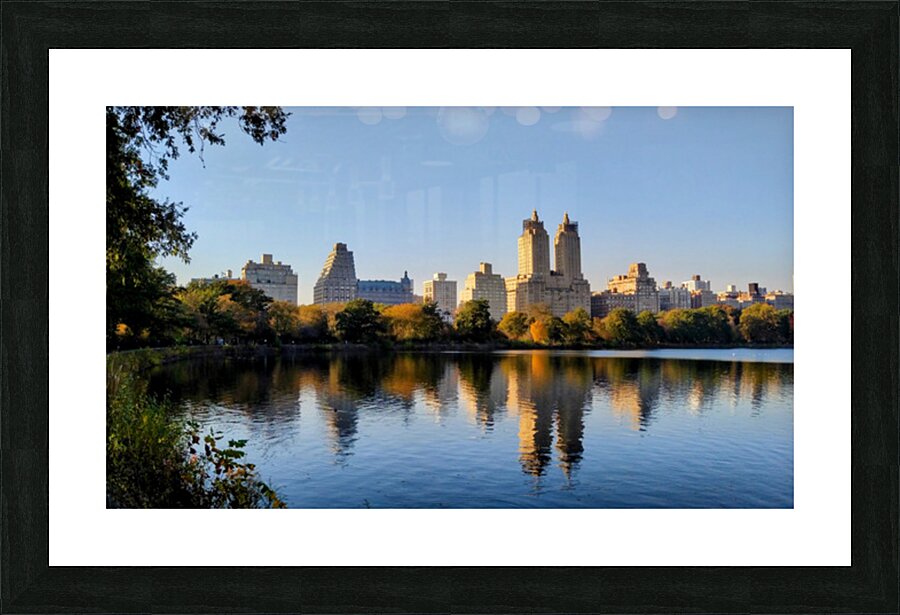 Central Park Reservoir Reflections Picture Frame print