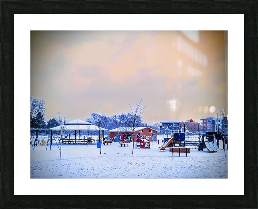Snowy Playground Picture Frame print