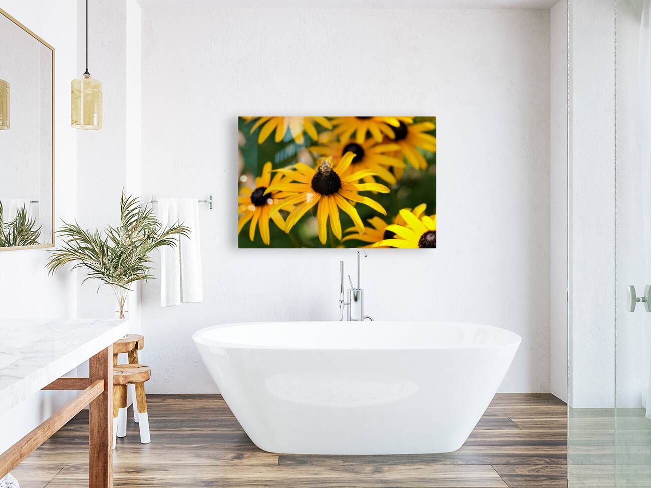 Bee One with Black-Eyed Susan Reproduction