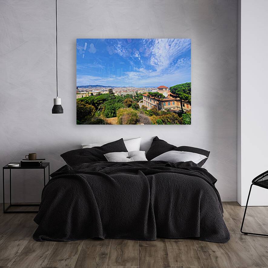 Skylines and Stories: Barcelona Hilltop View Reproduction