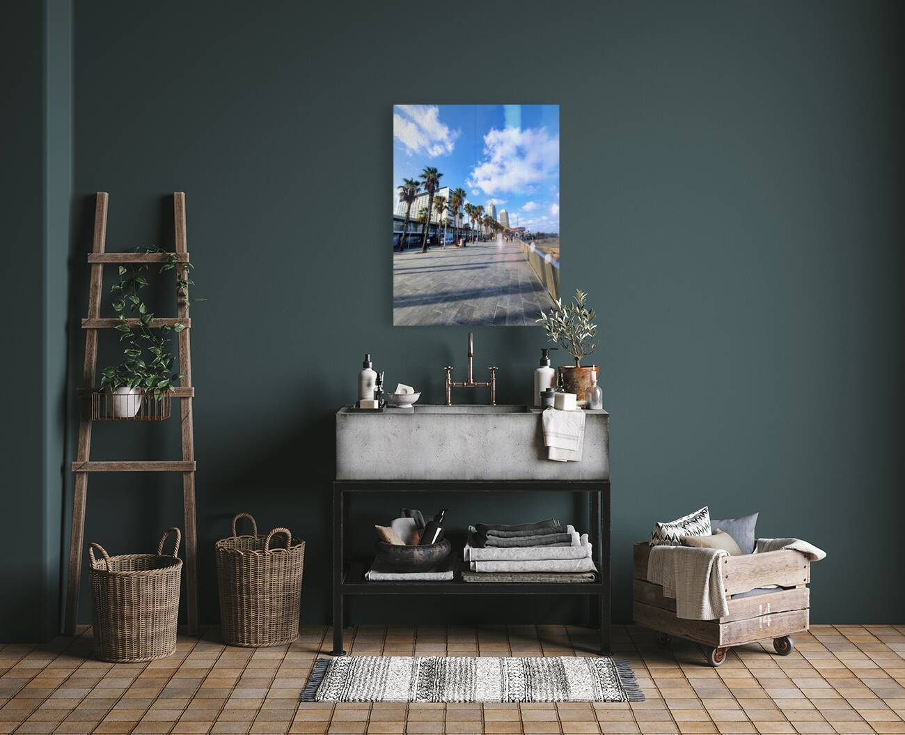 Sun-Kissed Horizons: Barcelona Beach Reproduction