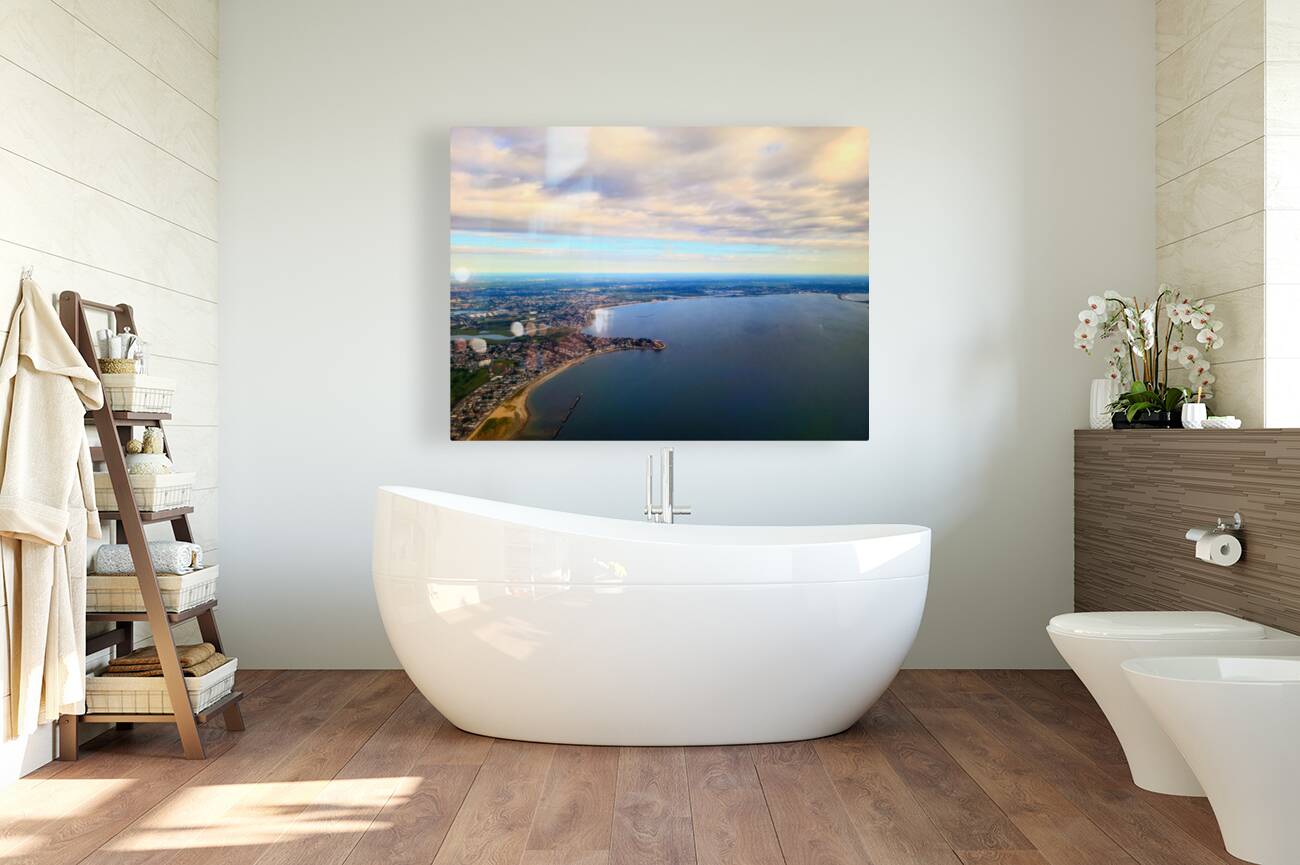 Tides of Perspective: An Elevated Gaze over Boston Bay Reproduction