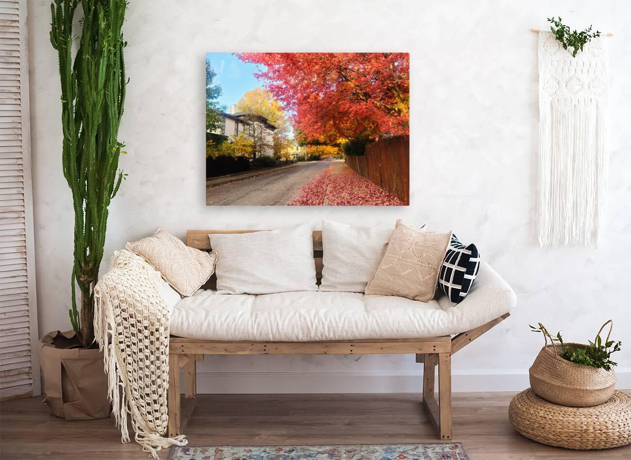 Fall Over the Fence - Autumn’s Embrace  Reproduction