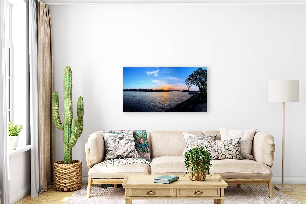 “When the River Dreams” Sunsets in La Crosse Panoramic 1 Reproduction