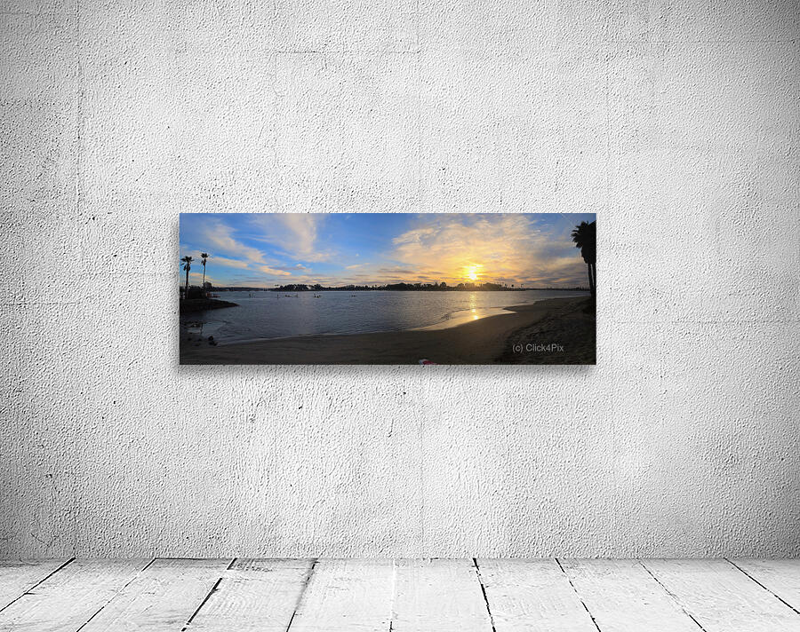 Panoramic San Diego Sunset: Moments between Light and Tide Wall Preview