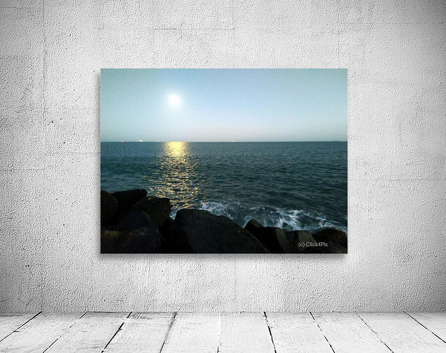 Reflections of the Moon at Poolbeg 2 Wall Preview