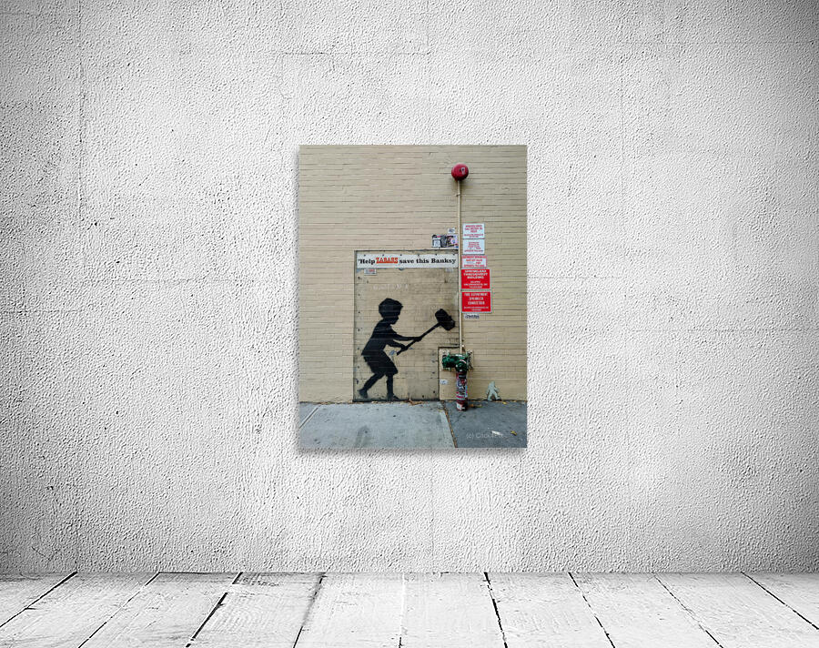 Banksy on Broadway Boy Hammering Hydrant Wall Preview
