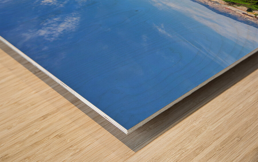 Skylines and Stories: Barcelona Hilltop View Impression sur bois