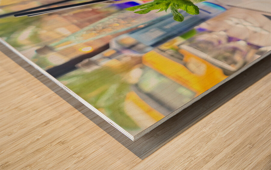 The Emerald Pour Wood print