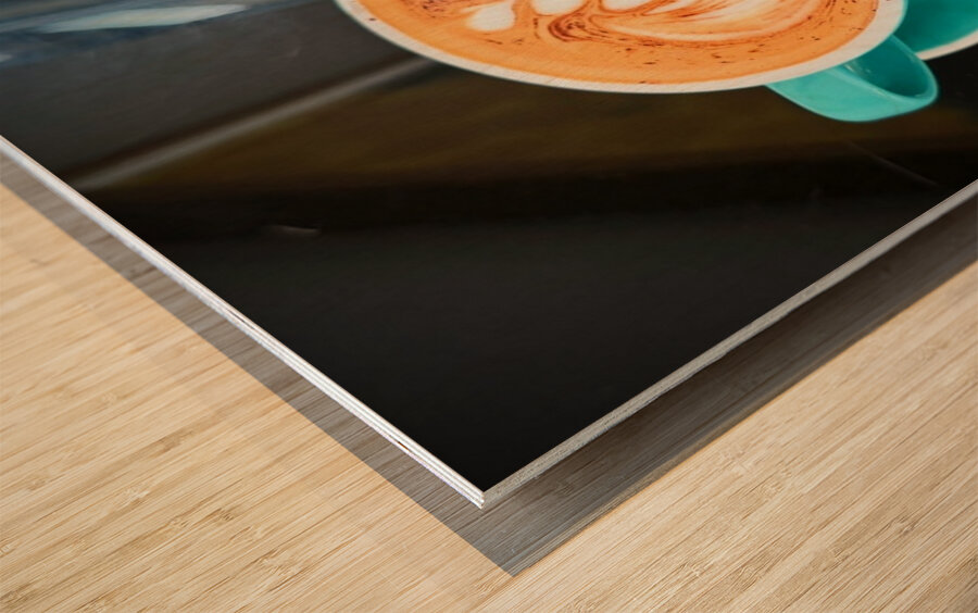 Latte Bloom April 2025 Art in a Cup Impression sur bois