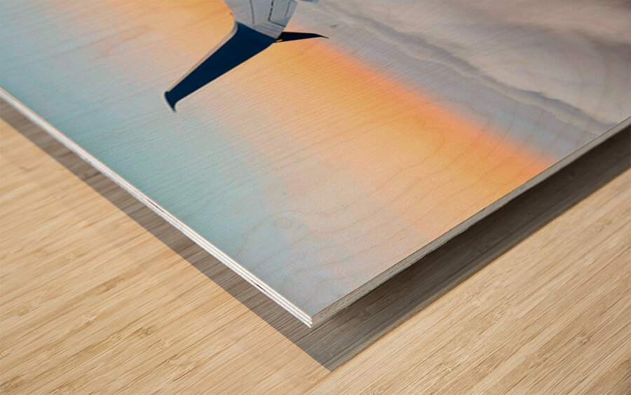 Above the Bay of SanFran– A Quiet Drift at Dusk - Spring 2025 Wood print