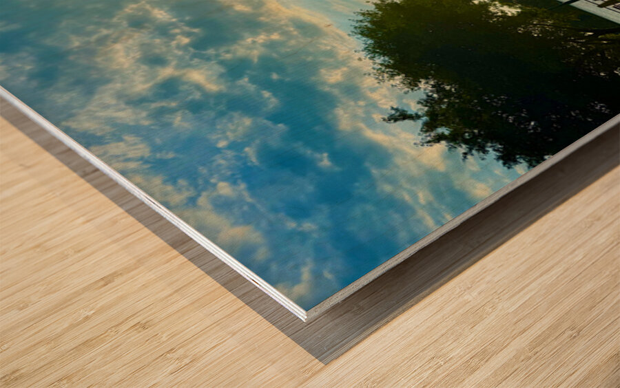 Sunset Reflections from the Quiet Side of the World Wood print