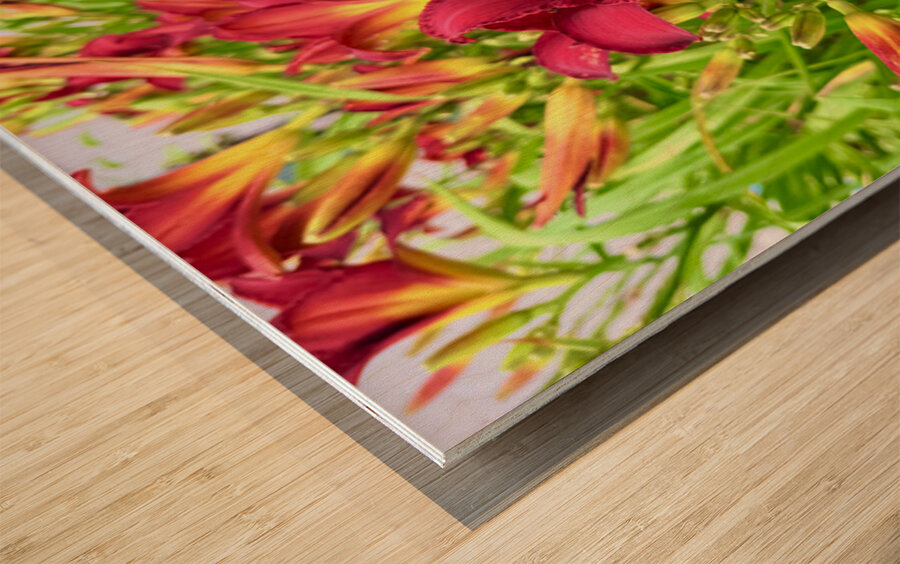 Flame of the Garden Wood print