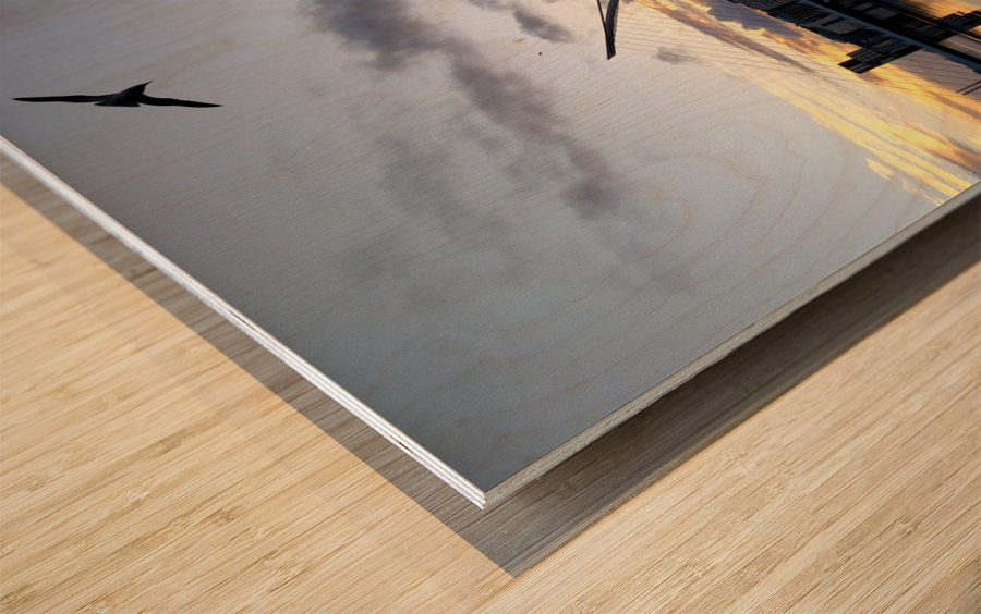 Soaring into the Sunrise Wood print