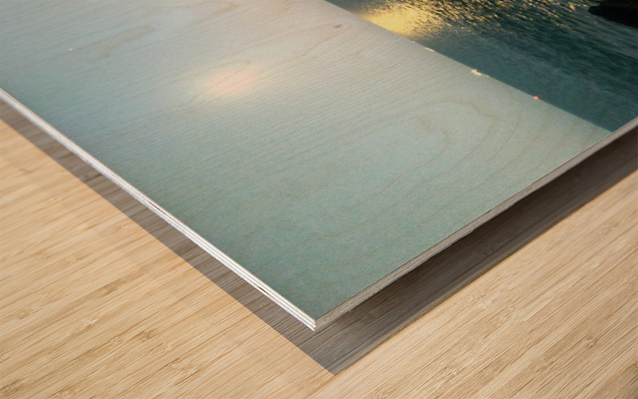 Reflections of the Moon at Poolbeg 2 Wood print