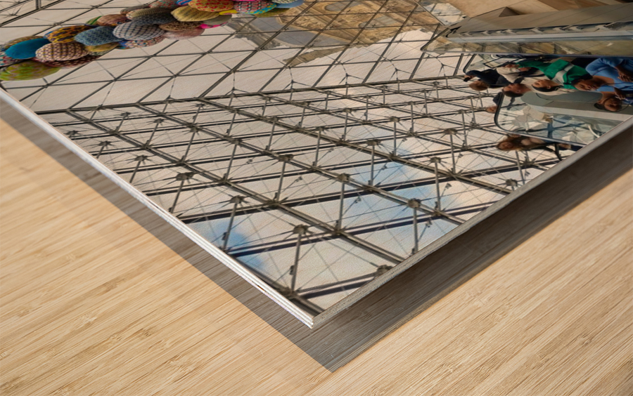 In Louvre with the View 2B Wood print