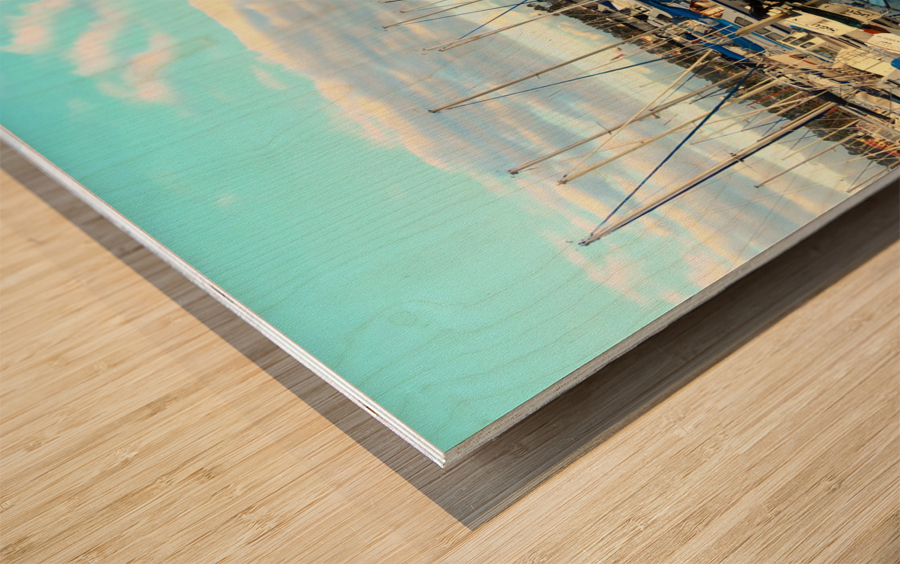 Sea of Boats B Wood print