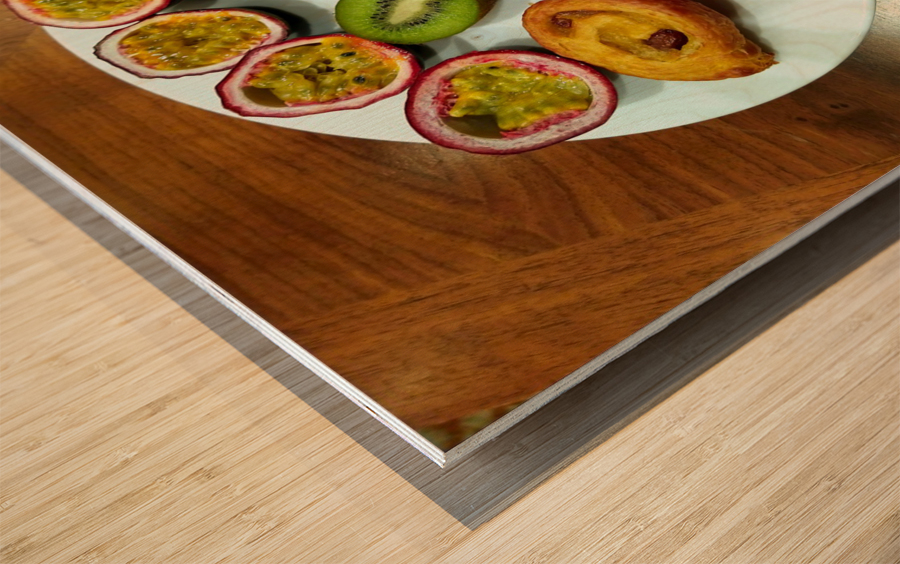 Passioned Fruits Meat Pastry Wood print