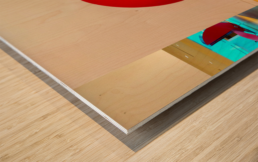 Big Red Dot B Wood print