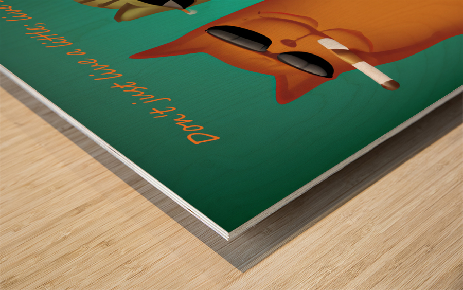 BadCatz Selfie 1A Wood print