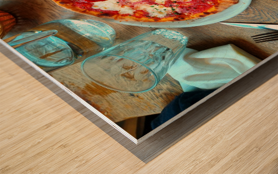 Pepperoni Pizza Pie  Wood print