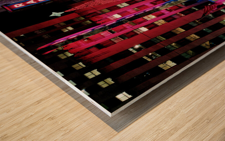 Neon Christmas at Radio City Impression sur bois