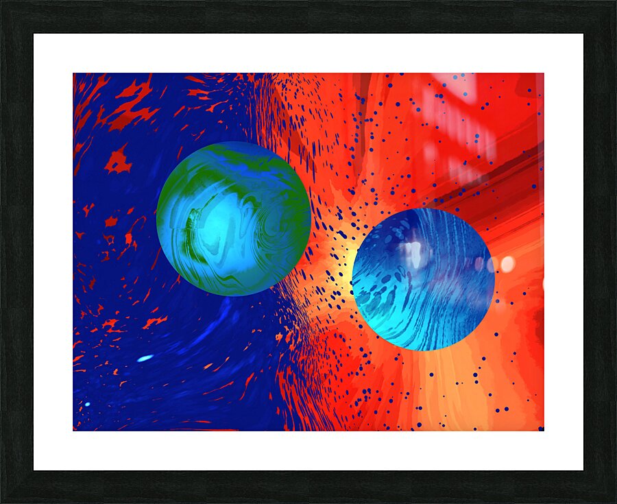 worlds collide Picture Frame print