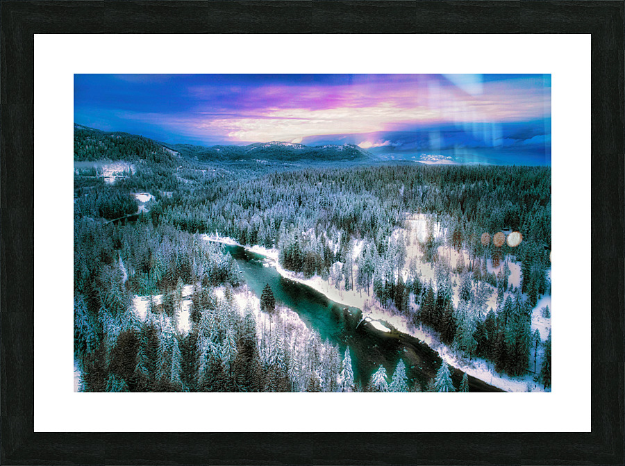 Winter Over the River Picture Frame print