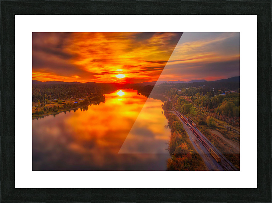 Pend Oreille River Sunset Picture Frame print