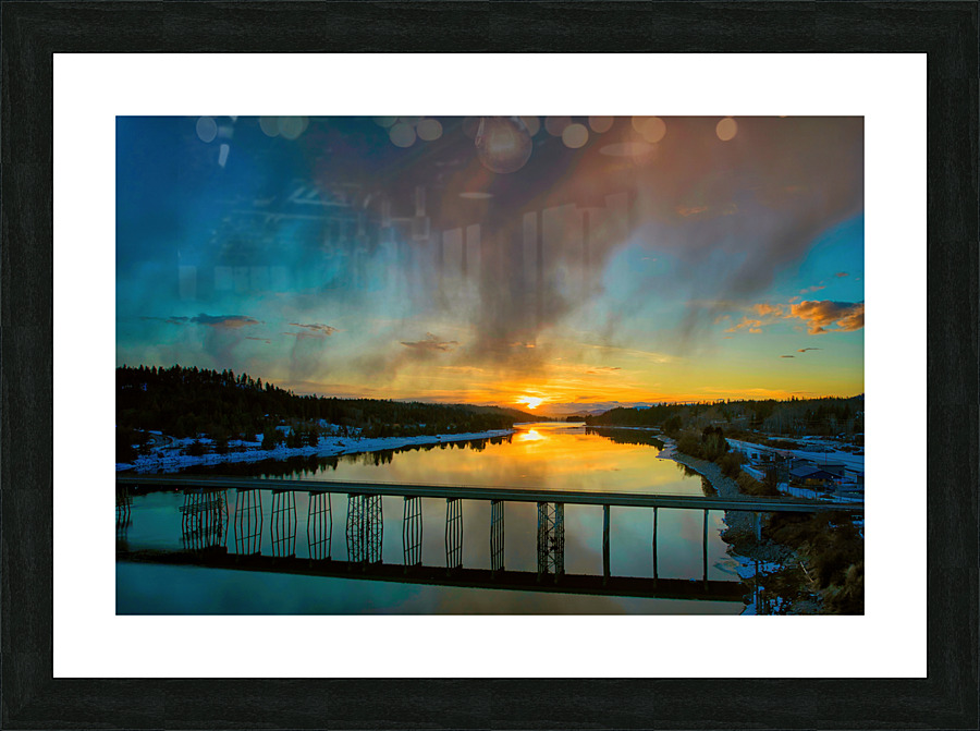 Sunset Over the River 2 Picture Frame print