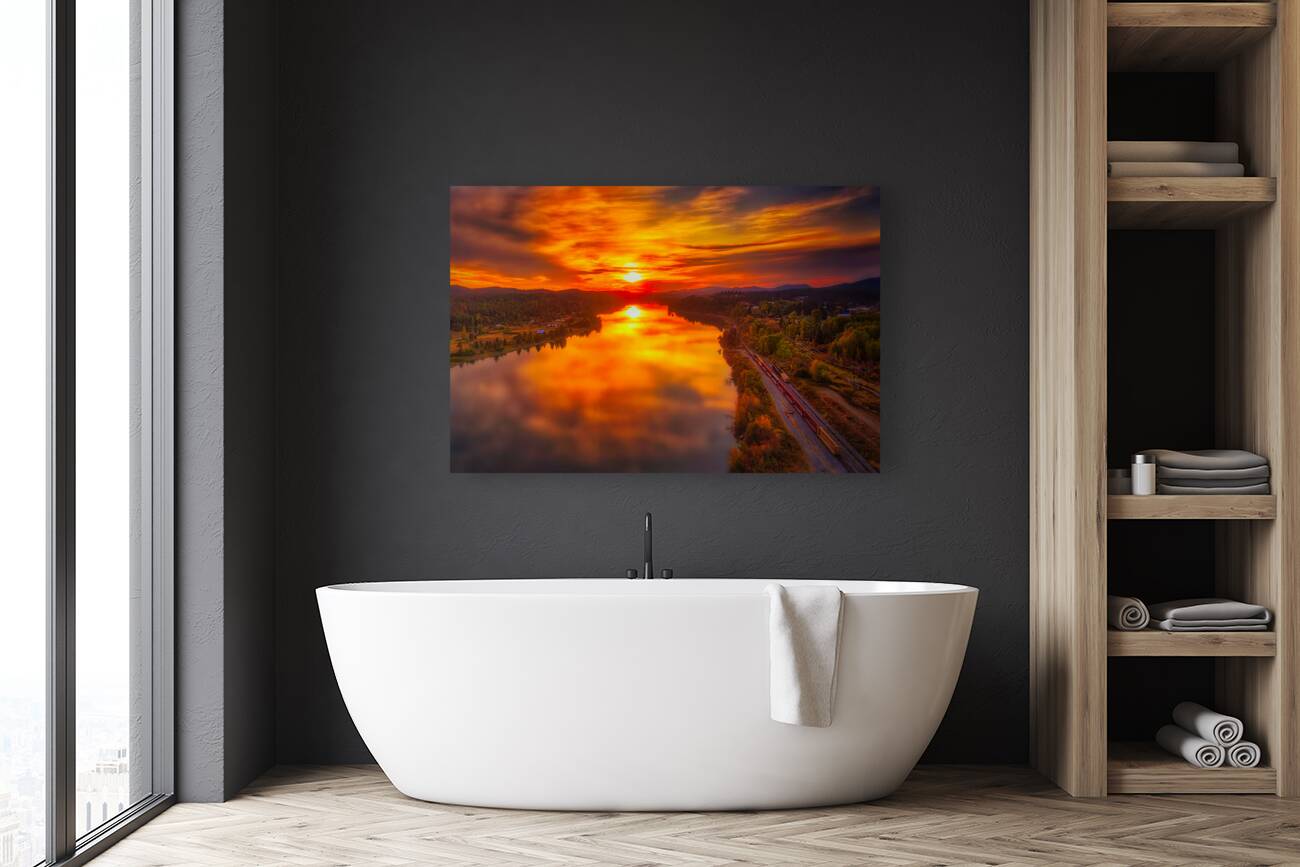 Pend Oreille River Sunset Reproduction