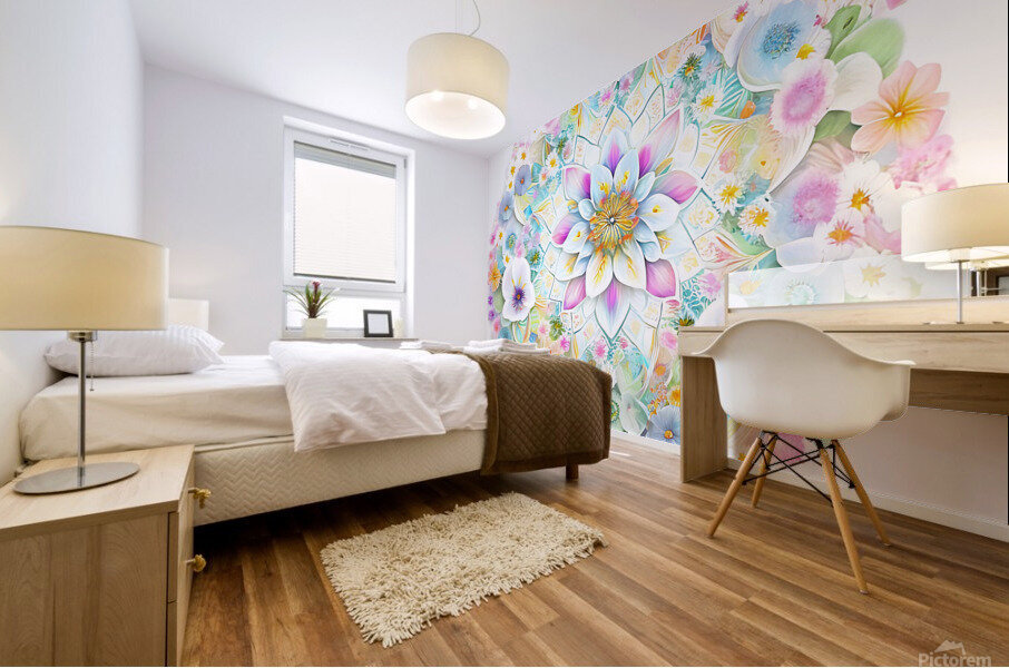 Mandala flowers Mural print