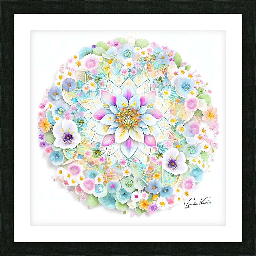 Mandala flowers Picture Frame print