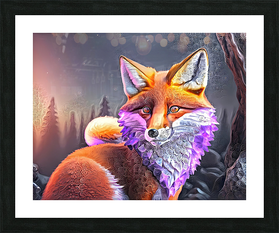 Amethyst fox Picture Frame print