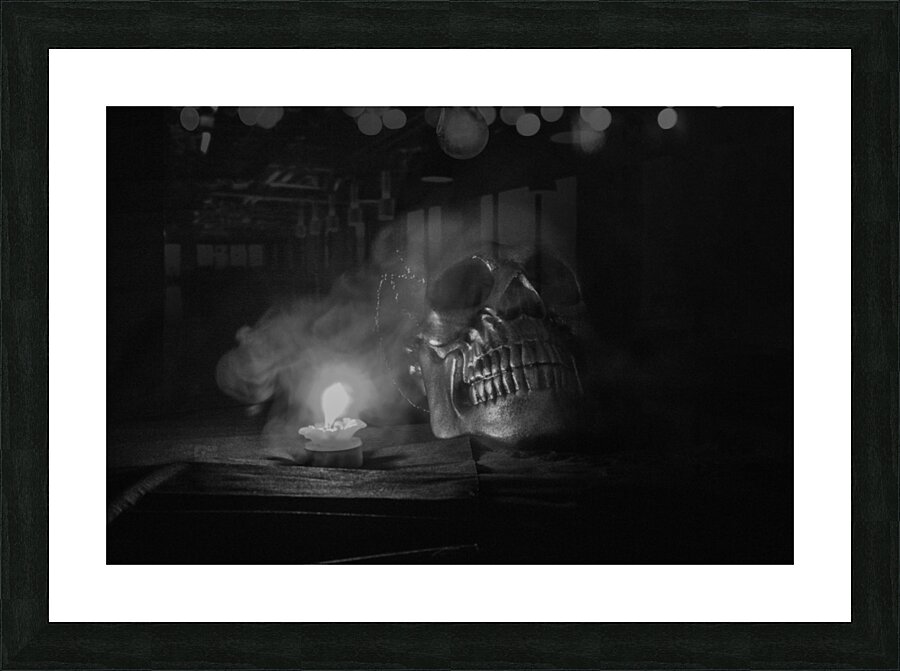 Skull and candle  Picture Frame print