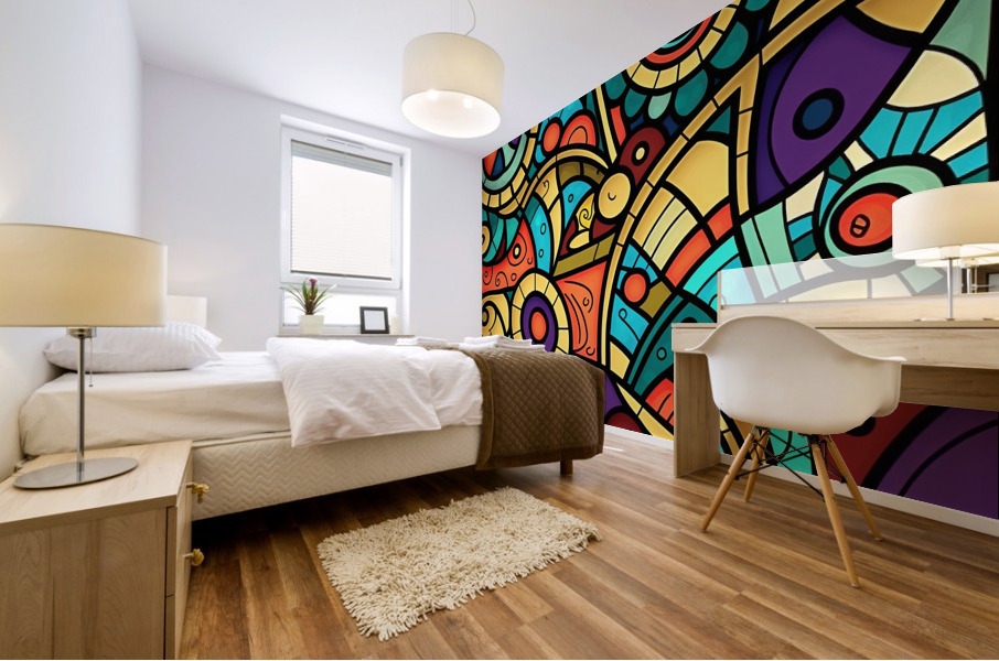 Bold stained glass Mural print