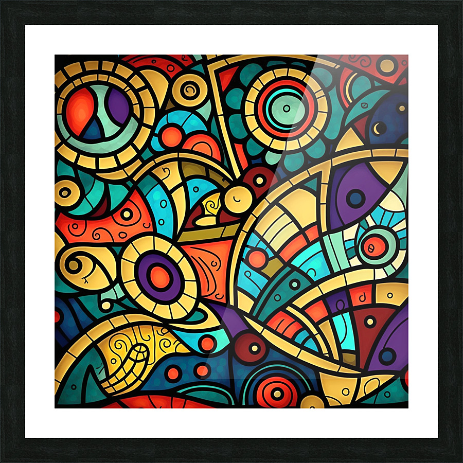 Bold stained glass Picture Frame print