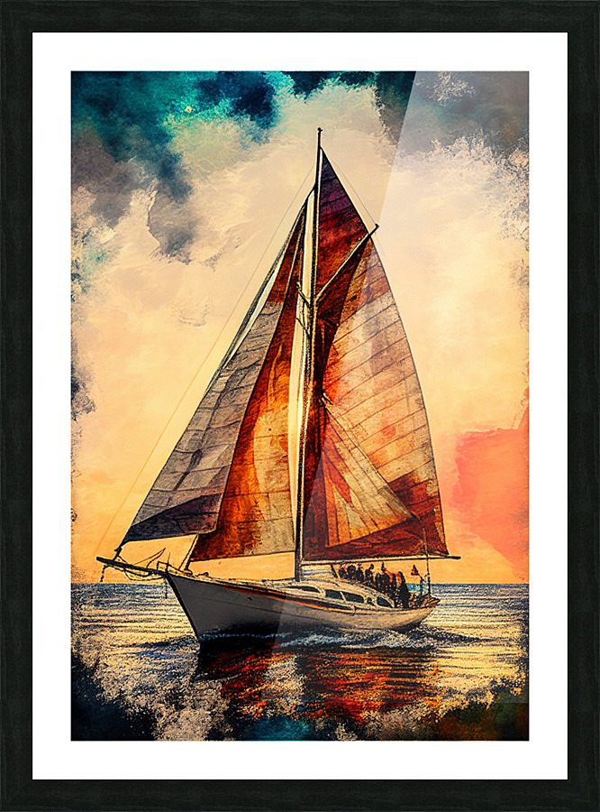 Sail sunset Picture Frame print