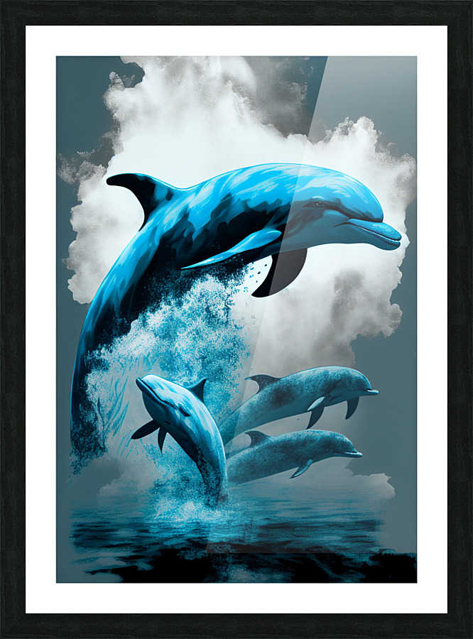 Love dolphins Picture Frame print