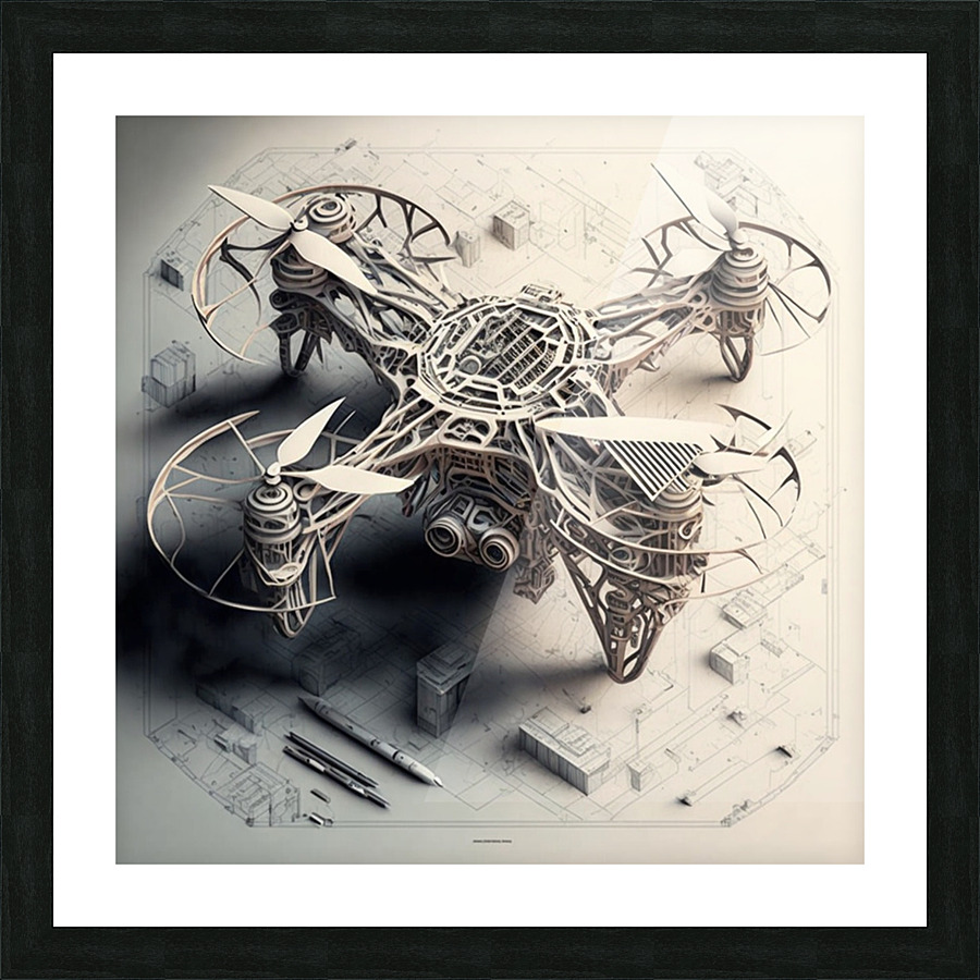 Drone tech Picture Frame print