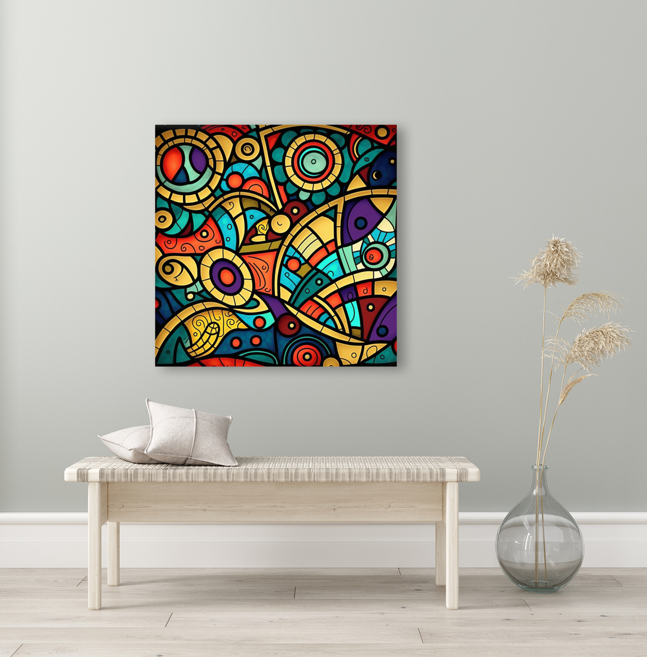 Bold stained glass Reproduction